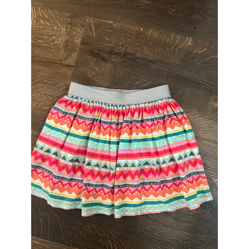 Gymboree Girls Skort Size 7 Pink Orange Tribal Geometric Print Glitter Waistband
